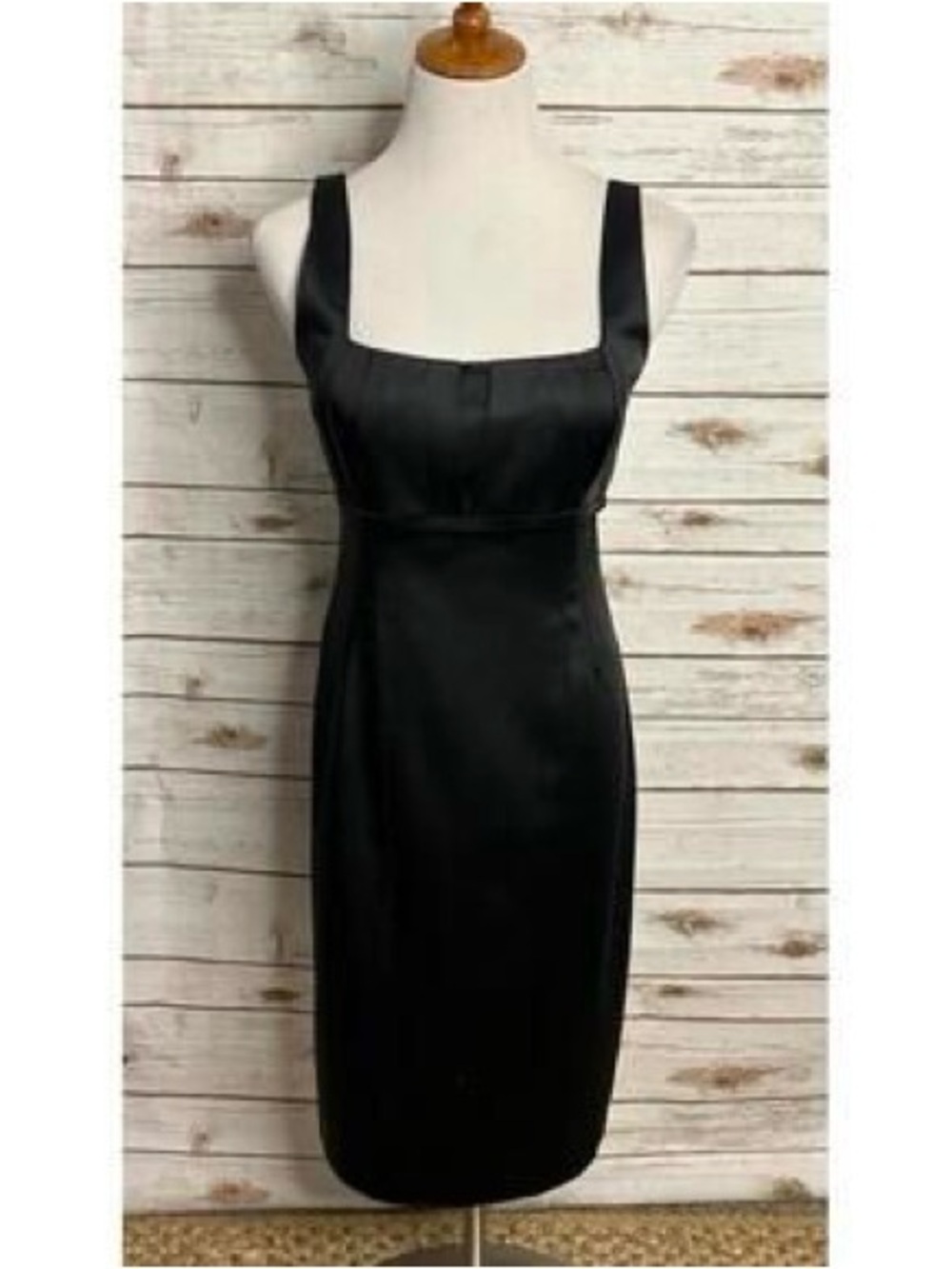 Calvin Klein Black Square-Neck Sleeveless cocktail Dress